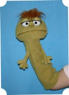 Worm puppet (with hair)